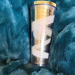 Elegant Starbucks Gold and White Tumbler